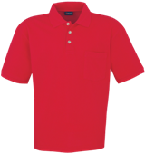 Unisex Pique Polo Shirt with Pocket - Red