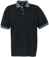 Pique Polo Shirt Contrasted - Black