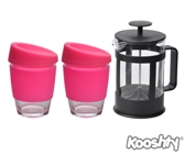Kooshty Double Koffee Set Black Press - Avail in: White, Pink, R