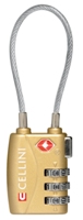 Cellini Secure  Tsa Cable Lockblack  Silver  Gold  Lipstick