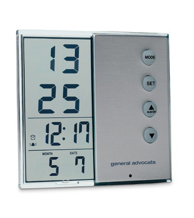 Luxury Clear Glass Clock with Alarm + Calender