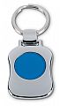 Bibi. Silver-plated key ring with coloured plastic logo plate