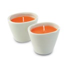 Candle set with ceramic holder