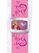 Licenced Kiddies Hm Girls Pink Lth Cuff & Dial Wrist Watch