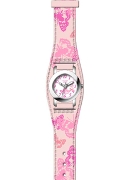 Clever Kids Girls Pink B/Fly Strap White D Wrist Watch