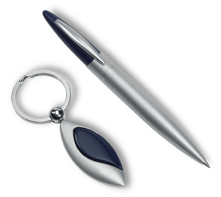 Luxurious gift set with with key ring and ball pen