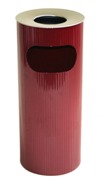 Standing Ashtray Litter Bin with Stainless Steel Top - Burgandy