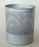 Waste Paper Basket, Heavy Duty, Perforated - Silver