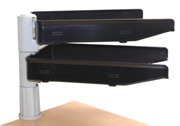 Swivel Letter Trays, 2 Tier Unit with Clamp Fix - Black