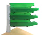 Swivel Letter Trays, 3 Tier Unit with Clamp Fix - Green