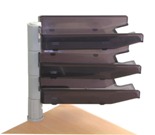 Swivel Letter Trays, 3 Tier Unit with Clamp Fix - Grey
