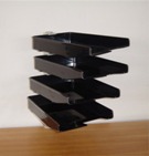 Swivel Letter Trays, 4 Tier Unit with Clamp Fix - Black