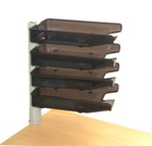 Swivel Letter Trays, 4 Tier Unit with Clamp Fix - Grey