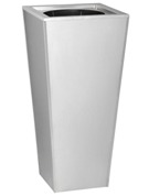 Tapered Planter, Solid, Square, Slimline, 800mm - Silver