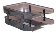 Letter Trays, Two Tier Cantilever - Grey