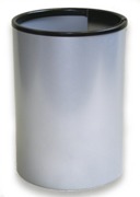 Wide Litter Bin with Single Ashtray Flip Top, Solid - Silver