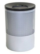 Wide Litter Bin with Black Swivel Funnel Top, Square Punch - Sil