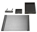 Leather Desk Set - Black