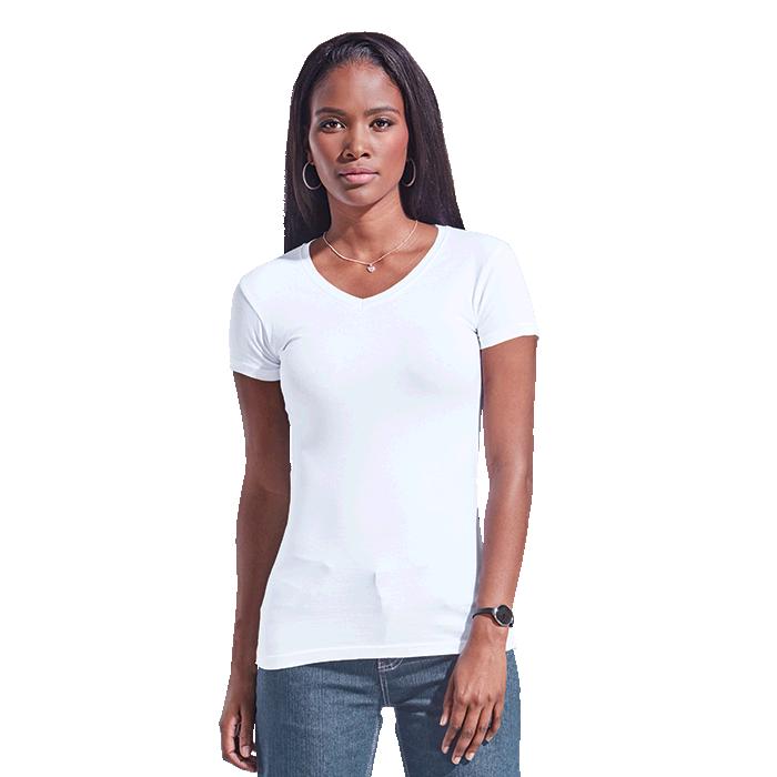 Barron Ladies 170g Slim Fit V-Neck T-Shirt - Avail in: Black, Gr