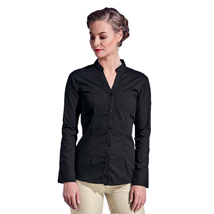 Barron Ladies Barista Blouse Long Sleeve - Avail in: Black, Red