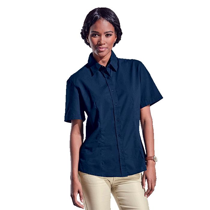 Barron Ladies Basic Poly Cotton Blouse Short Sleeve - Avail in: