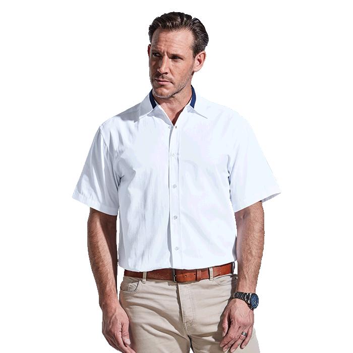 Barron Mens Dallas Lounge Shirt Short Sleeve - Avail in: Navy/Wh