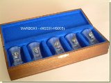 5 x Shot Glass Wooden Pres Box  - African Theme