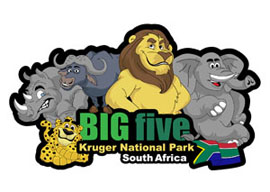 BIG BIG5 - Kruger Tourism Fridge Magnets - Min order 50 units.