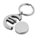 Keyring in Euro shape - Available in: Shiny Silver , Gold
