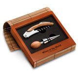 2pc wine set in bamboo box  - Available in: Wood