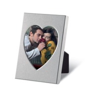 Aluminium photo frame with heart shape display. Photo size 5x6cm
