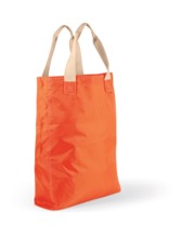 Trendy shopping bag with contrasting stitching in 420D polyester