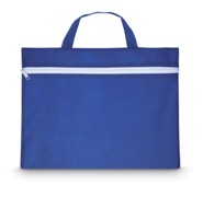 Non-woven document bag with handle and white zipper. 80gr/m2.