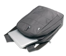 High quality backpack in microfiber with an aluminium handle. It