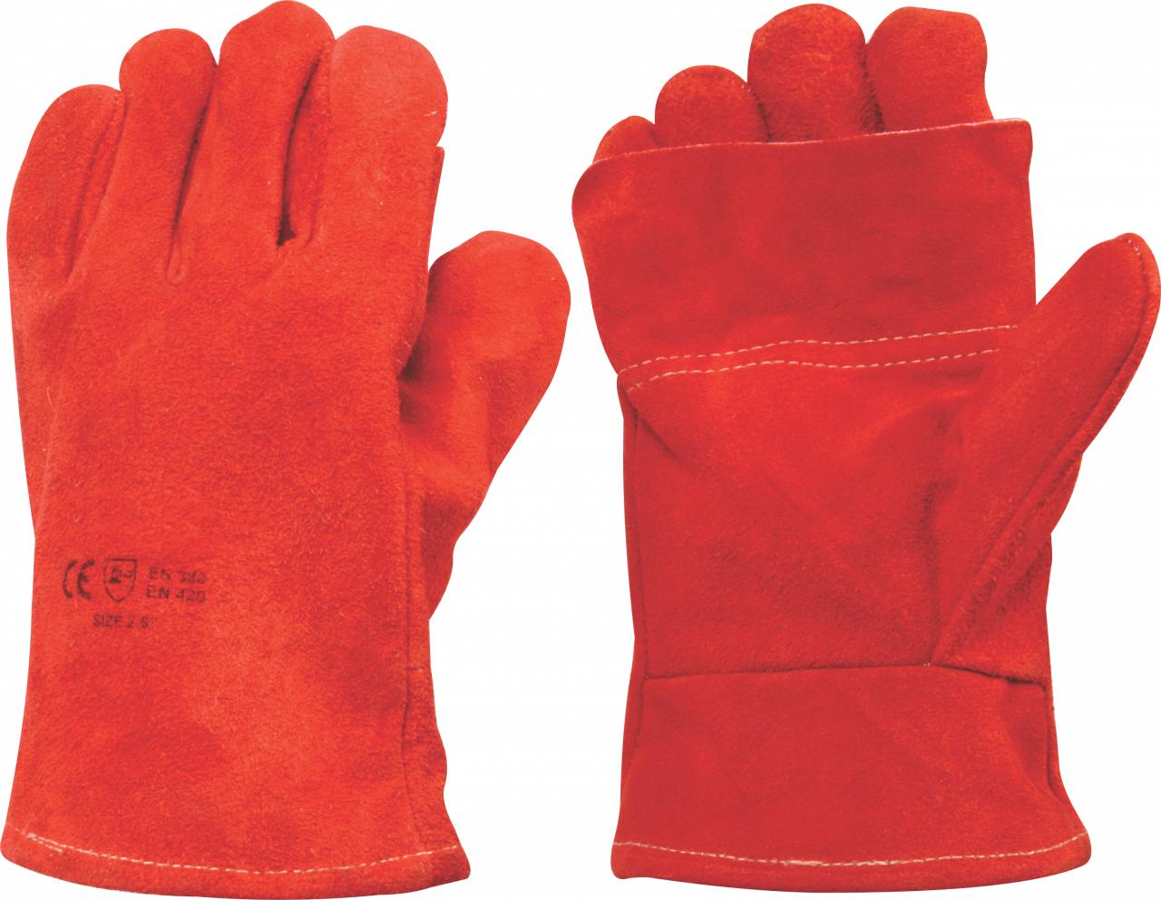 Leather Glove Heat Red Cuff 8 inch