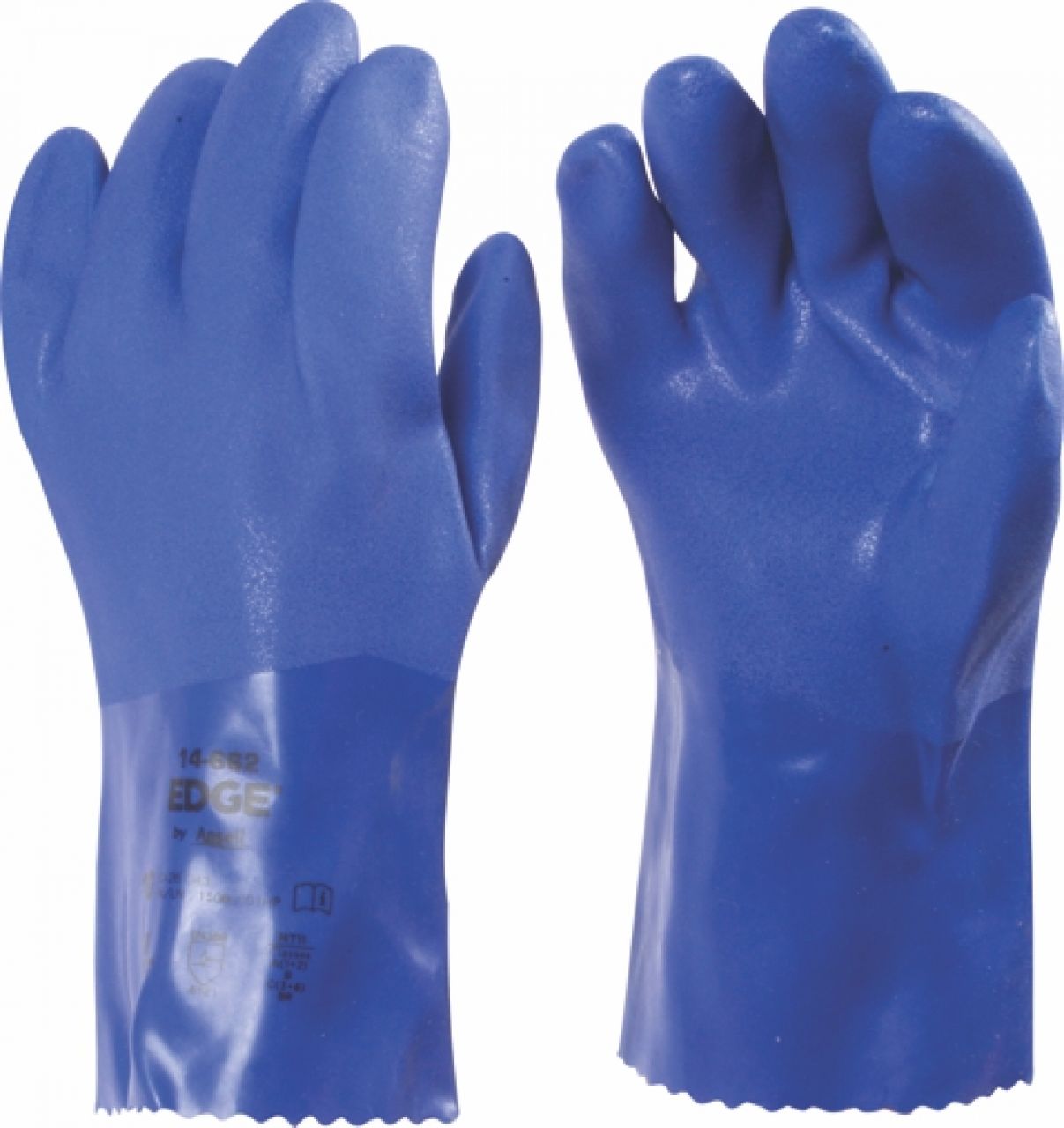 Glove Pvc 26Cm Cuff Blue