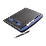 A4 size PU folder with 50 page notepad and blue ink refill pen