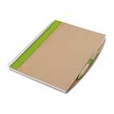 A4 recycled notebook with pen - blue ink refill  -Available in:
