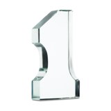 Number one glass trophy 15cm -Available in: Transparent