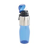 Drinking bottle with metal ring -Available in: Transparent Blue-
