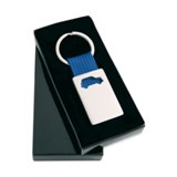 Metal key ring with webbing and car shape loop for doming -Avail