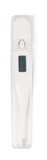 Plastic digital thermometer in plastic casing, batteries include