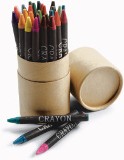 Thirty piece crayon set in card container, certification to EN71