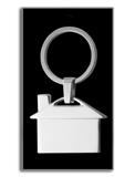 House shaped metal key holder, supplied in a black laminated car