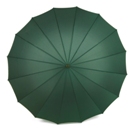 Manual opening sixteen panel umbrella with wooden shaft and hand
