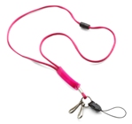 Polyester lanyard with a matching colour transparent sliding PVC