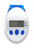 Plastic pedometer with a step counter with km's, miles and ca