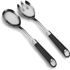 Salad utensils made from stainless steel and packed in a transpa