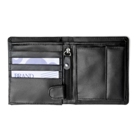 Bonded leather wallet with a main note pocket, a studded coin po