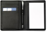 Bonded leather note book with fifty sheets of paper, includes pe
